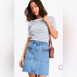 LOFT Denim Utility Mini Skirt
